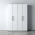Wardrobe 180x60x200 cm - Wood - White - Contemporary Design