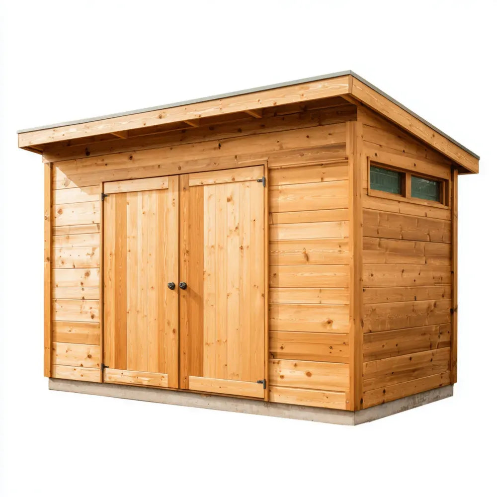 Wooden Storage Shed 250x180x210 cm - Natural Finish - Modern Outdoor Design