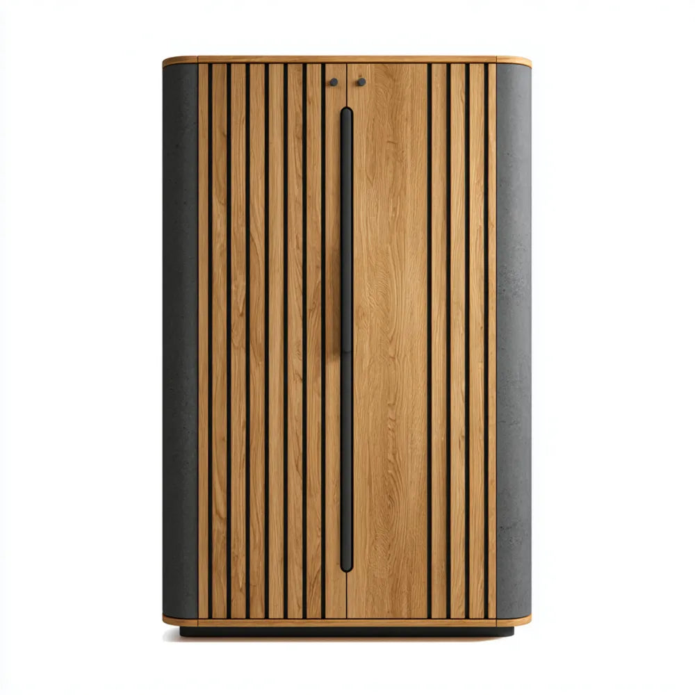 Modern Wardrobe 200x120x60 cm - Oak/Gray