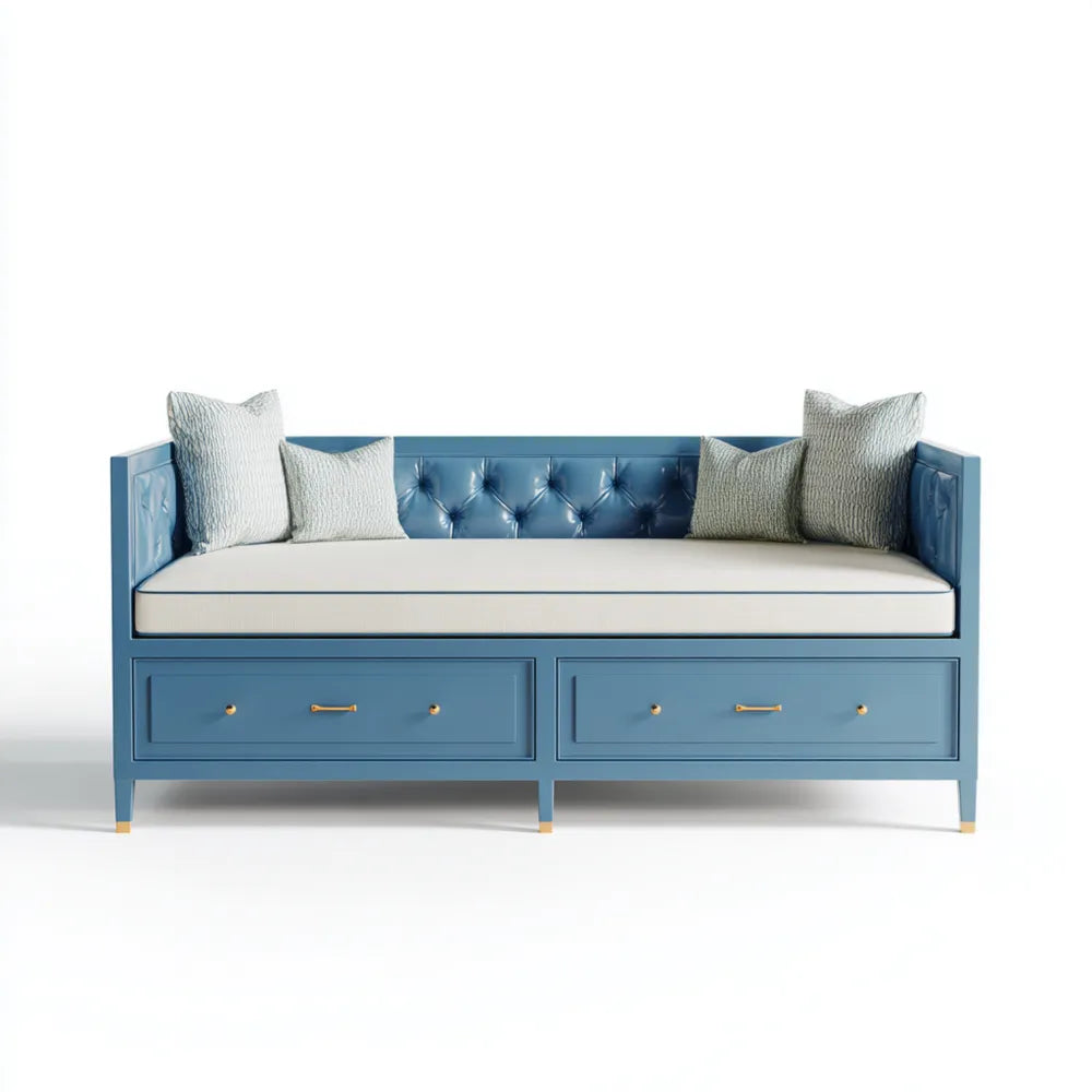Daybed Sofa with Storage Drawers - 200x85x95 cm - Blue