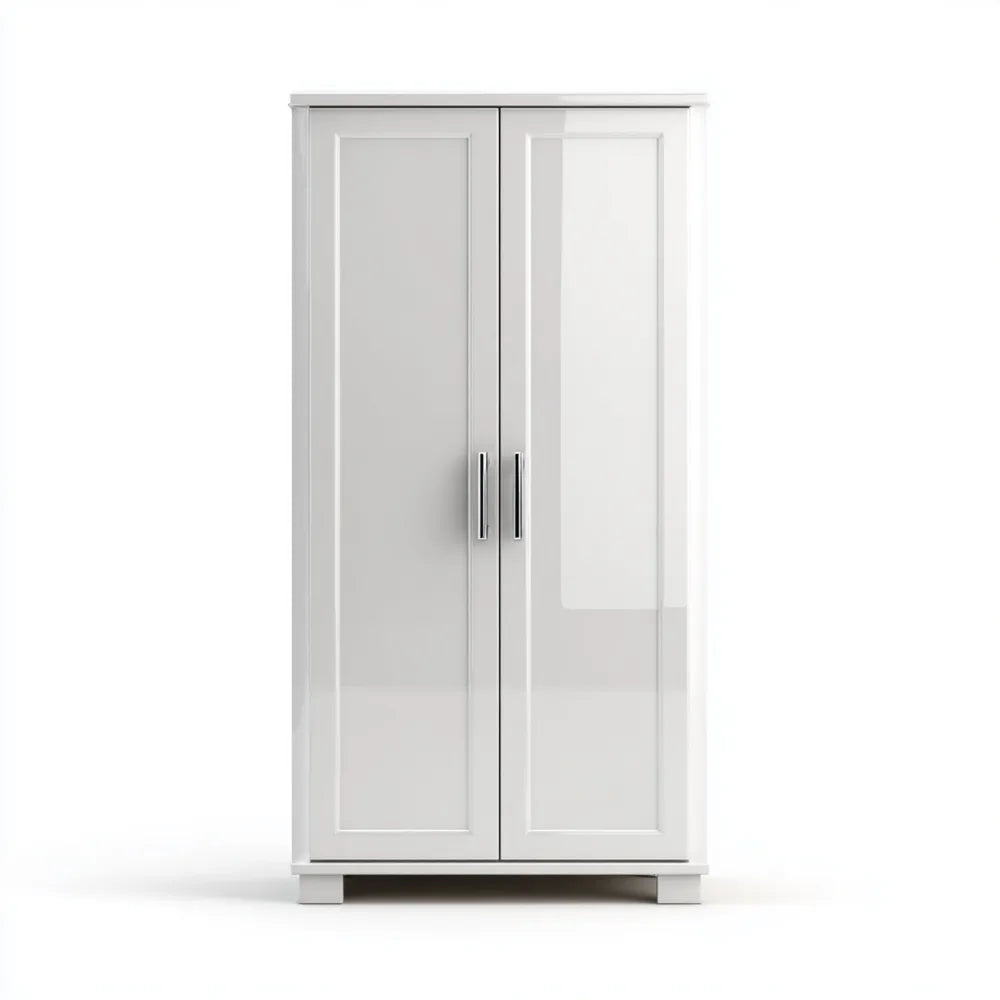 Wardrobe 100x60x200 cm - High Gloss Finish - White - Modern Style