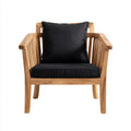 Wooden Patio Lounge Chair 70x75x80 cm with Cushions - Black - Modern Design