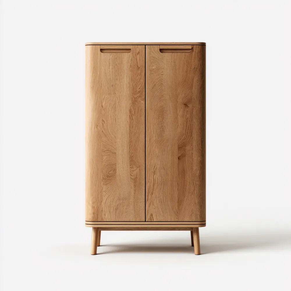 Wardrobe Solid Oak 100x50x200 cm – Natural Finish – Scandinavian Style