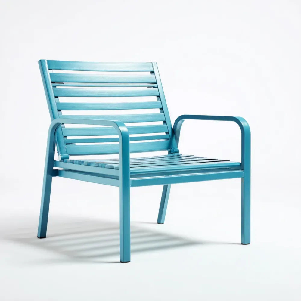 Aluminum Patio Lounge Chair 70x60x80 cm - Blue - Modern Design